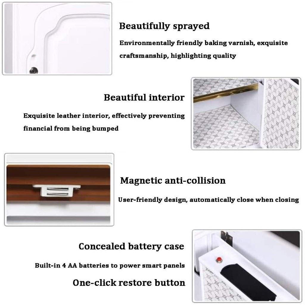 Safe Box，Household Password Wooden Shell Hidden Form Office Security Safes 55CM All Steel Inner Cabinet Can Be Fixed Into The Wall Mechanical Safe Deposit Box Safety Box