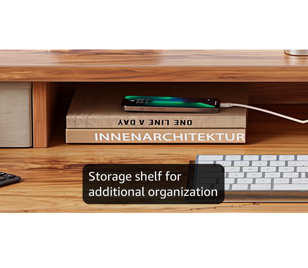 BANTI 55x24 Inch Electric Standing Desk with Double Drawers, Adjustable Height Stand Up Desk, Sit Stand Home Office Desk with Storage Shelf, Light Rustic Brown Top