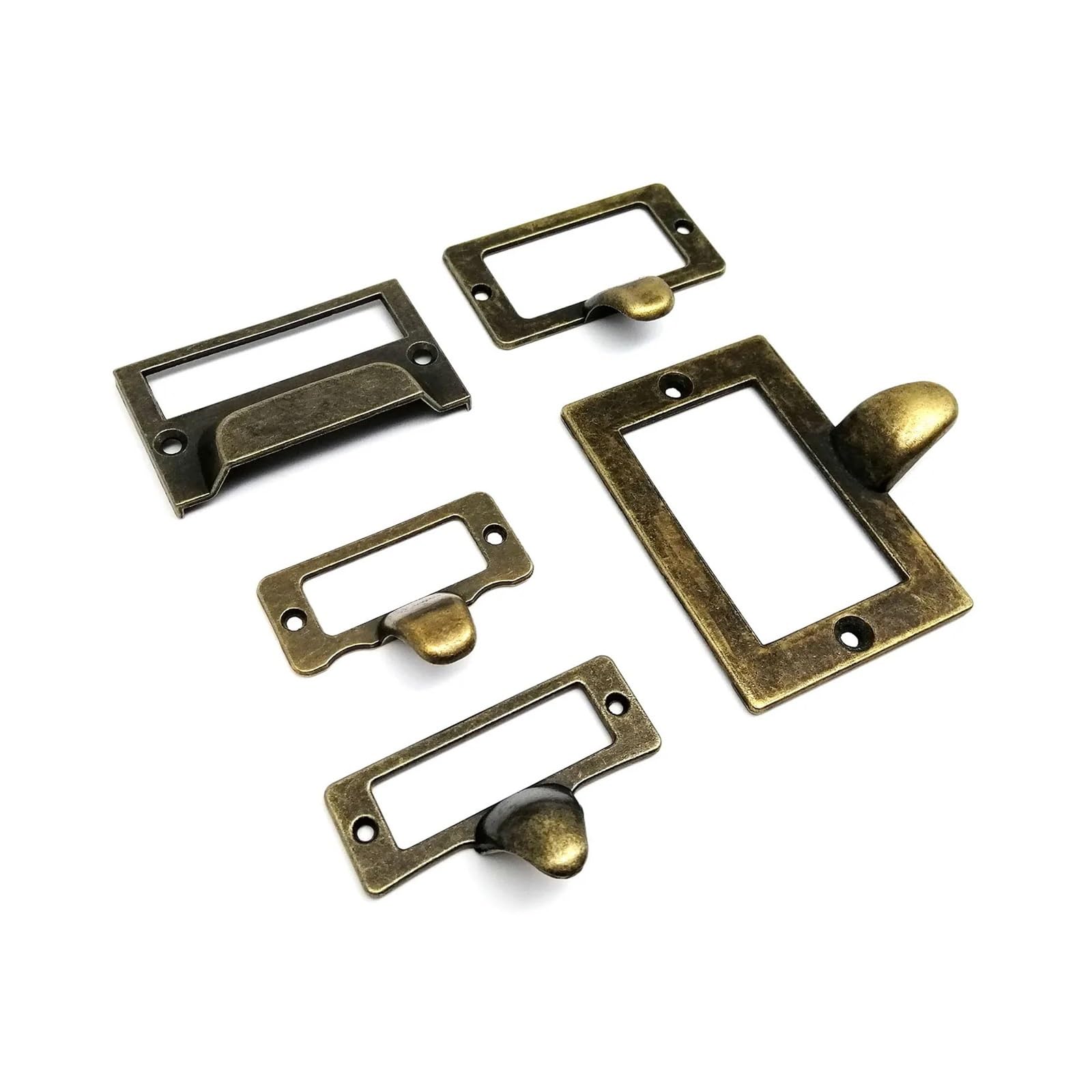 Cidegoo 50Pcs Zinc Alloy Label Pull Handles for File Cabinet Drawer Jewelry Chest Box