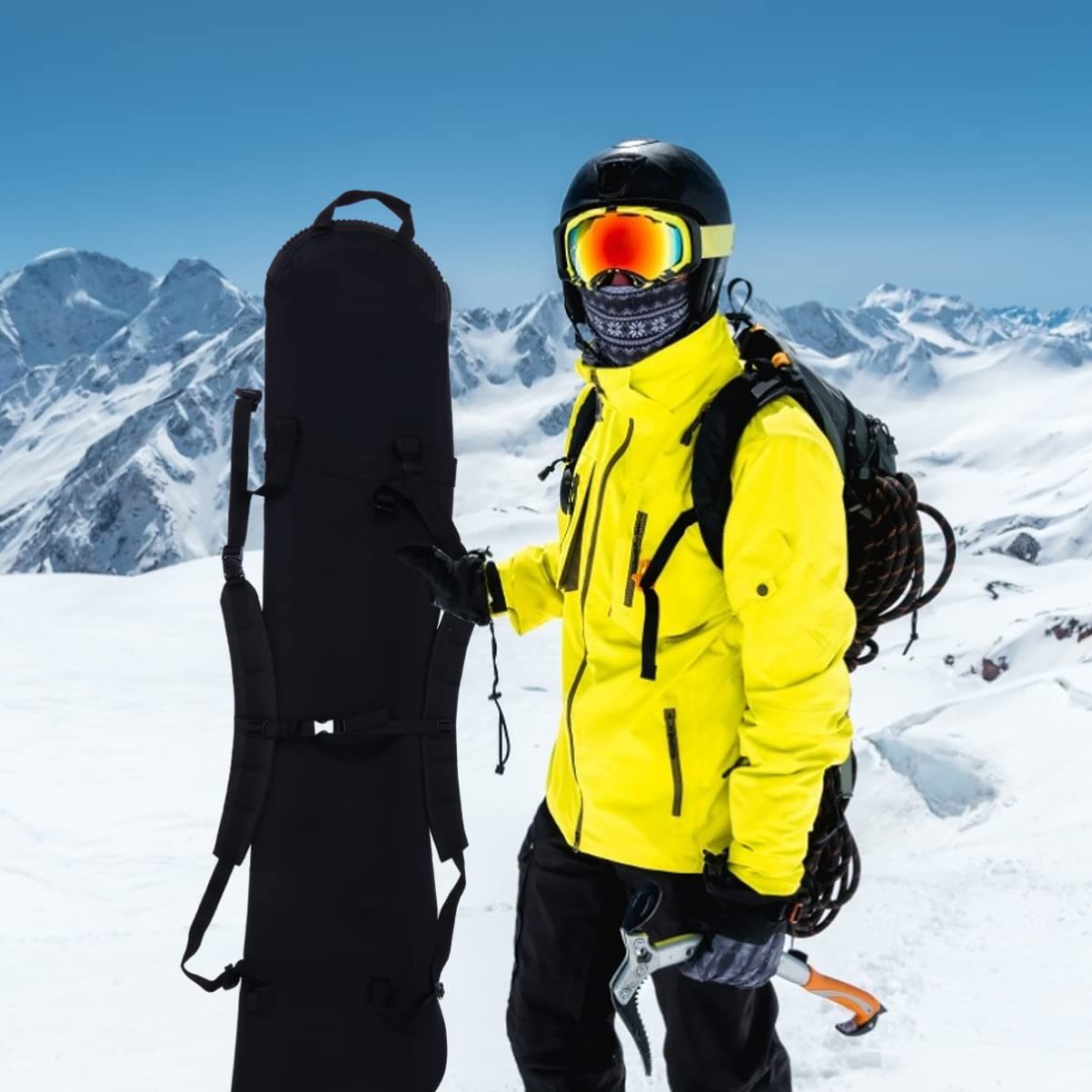 POPETPOP Housse de Snowboard Pratique Étui de Snowboard Housse de Ski Légère Noir