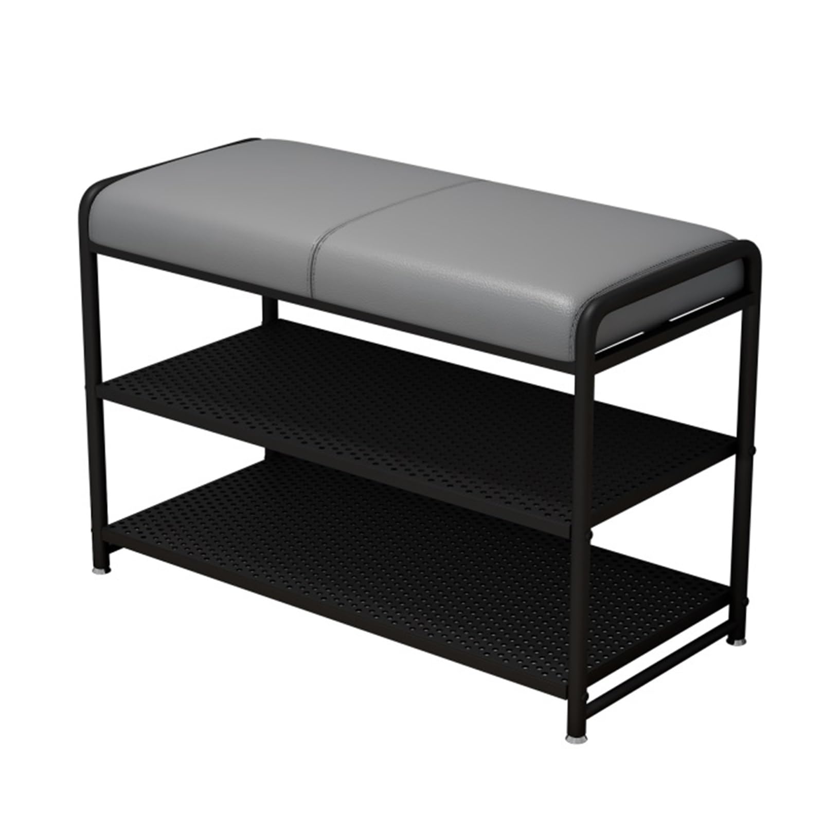 KLGFBDC Entryway Bench with Shoe Storage - Cushioned Seat and 3-Tier Shoe Rack Organizer for Hallway or Living Room