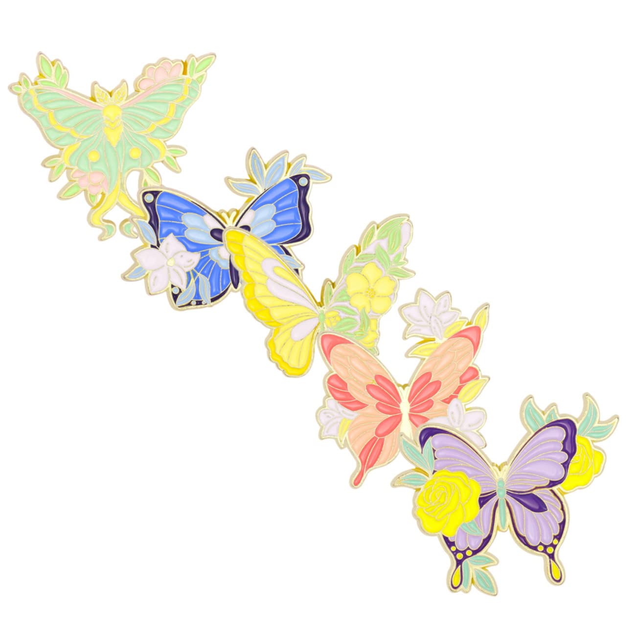 BESTYASH Spilla A Farfalla Decorazioni Floreali Spille Smalto Farfalle Spilla Per Giacche Spilla Farfalle Perno Della Fibbia Della Sciarpa Spilla Decorativa Per Foulard Lega