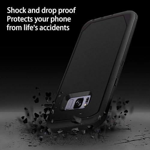 Miniatura 4 de I-HONVA Funda para Galaxy S8 a prueba de golpes, a prueba de polvo y caídas, 3 capas, protección de cuerpo completo sin protector de pantalla, funda