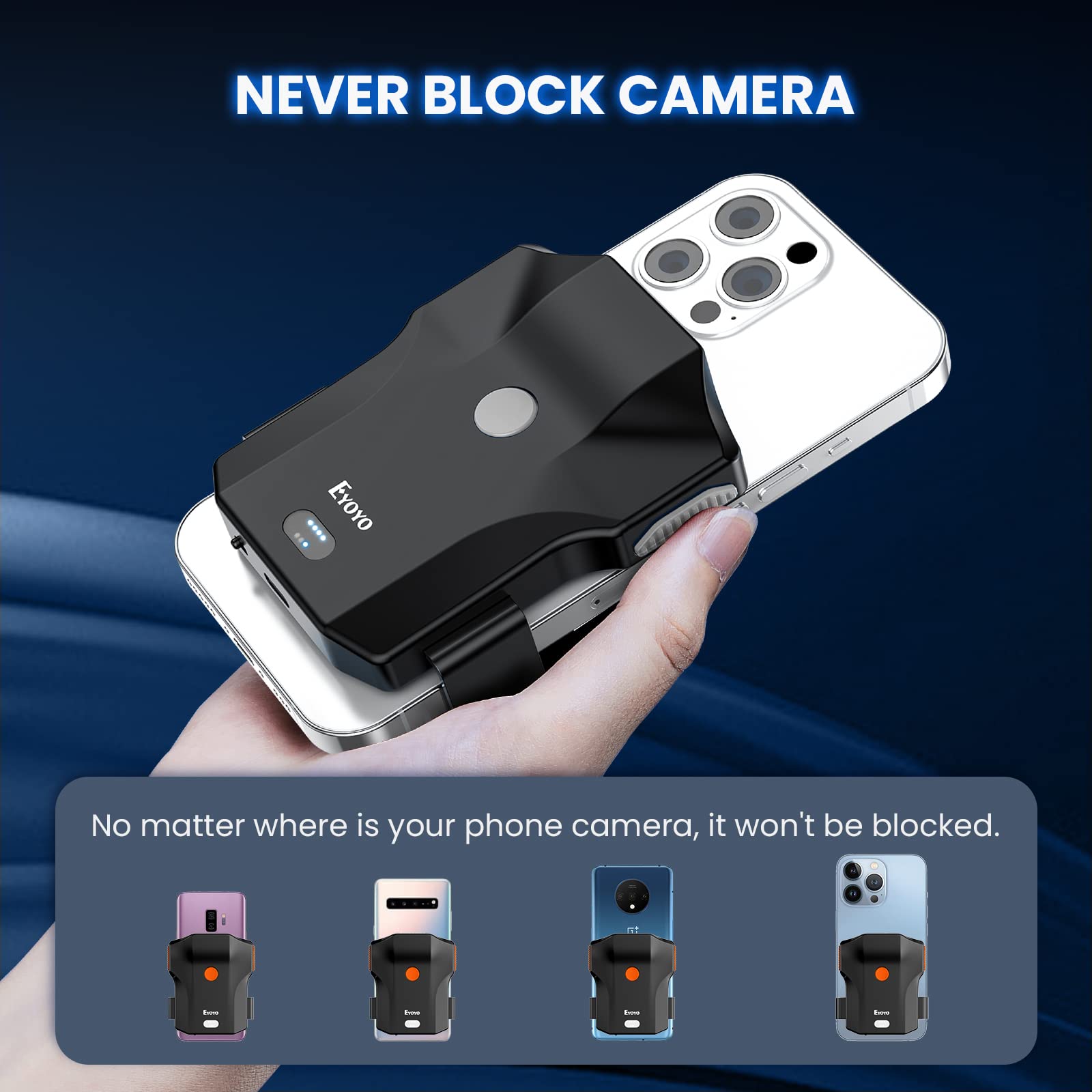 Eyoyo Barcode Scanner Bluetooth 1D 2D QR Handscanner 2.4G Wireless 10 Stunden Arbeitzeit Wiederaufladbarer Barcodeleser