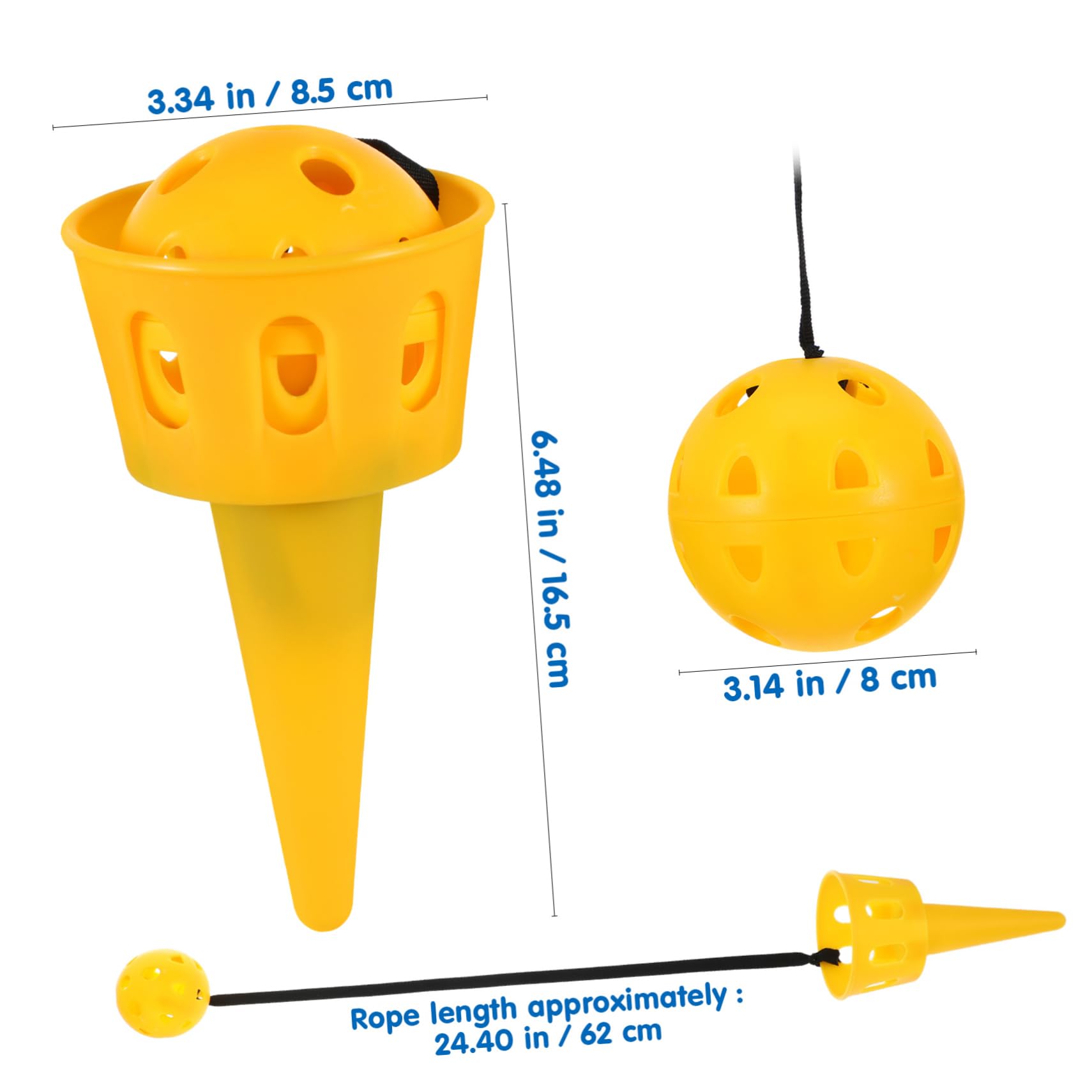 SAFIGLE 3 Sets Children Kids Toss Ball Toy - Outdoor Chuck Ball Game for Toddlers - Includes Blue, Red, and Yellow Balls - Fun Outdoor Activities for Kids Ages 3-5 Box Bowling Trackball