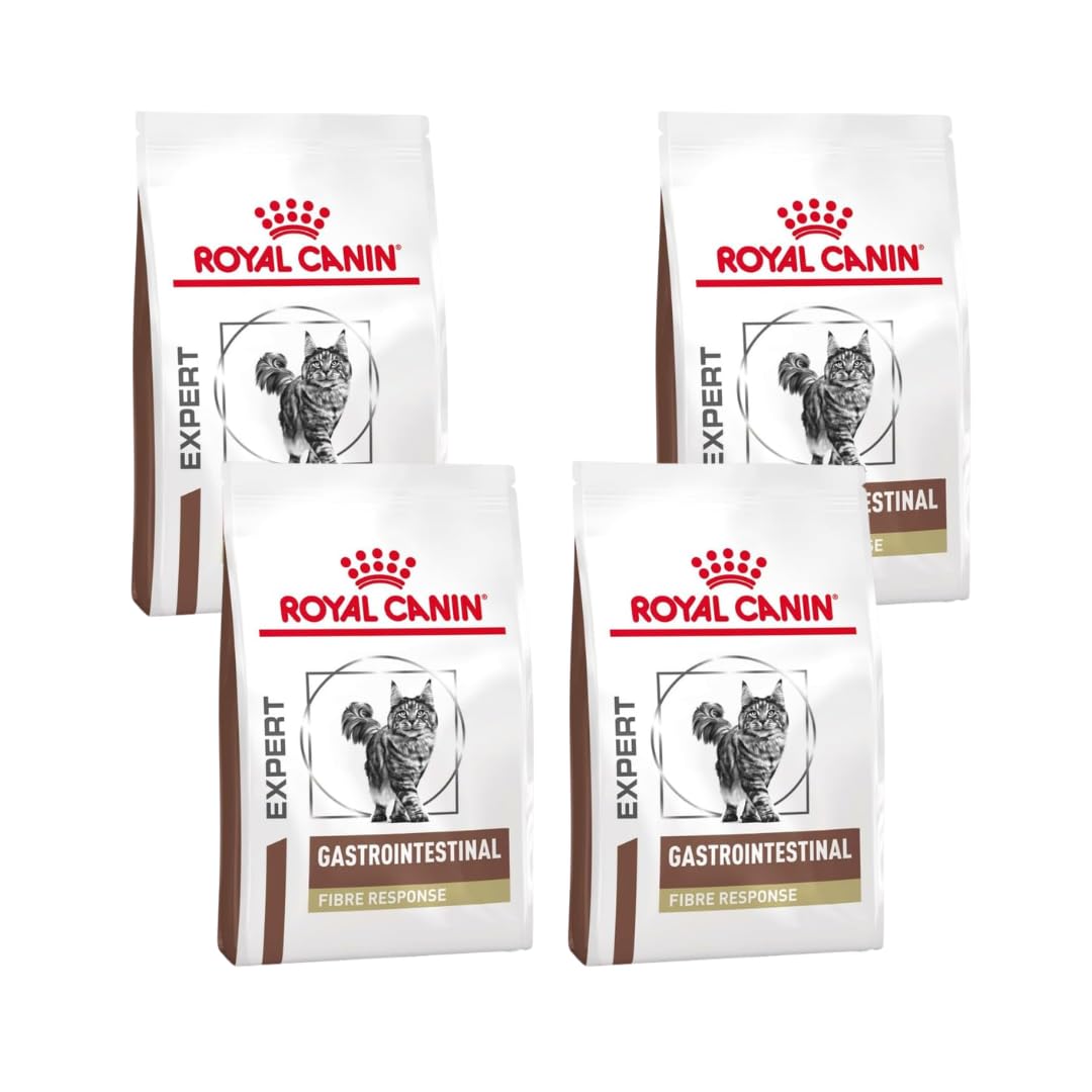 Royal Canin Veterinary Gastrointestinal Fibre Response | Pack de 4 | 4 x 400 g | Nourriture sèche pour Chats Adultes | pour Le Soutien digestif | Teneur énergétique adaptée