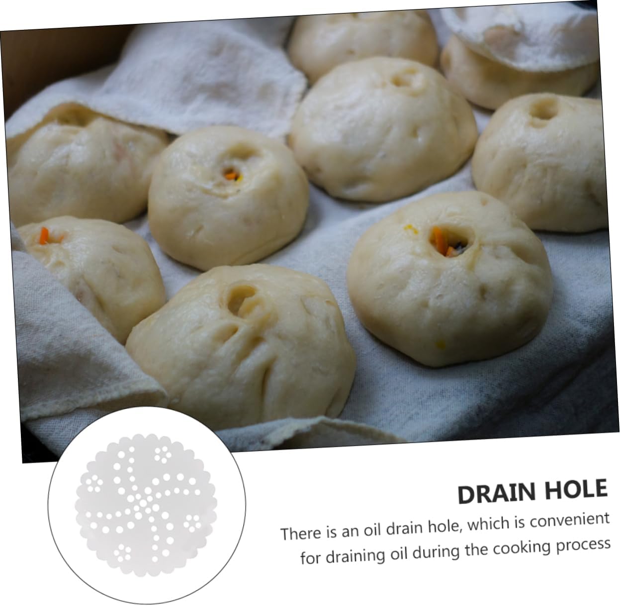 Ciieeo 500pcs Round Steamer Paper Steam Cooking Paper Liners Easy to Remove Non-stick Safe for Bread Bun Dumpling Dim Sum Oven Baking