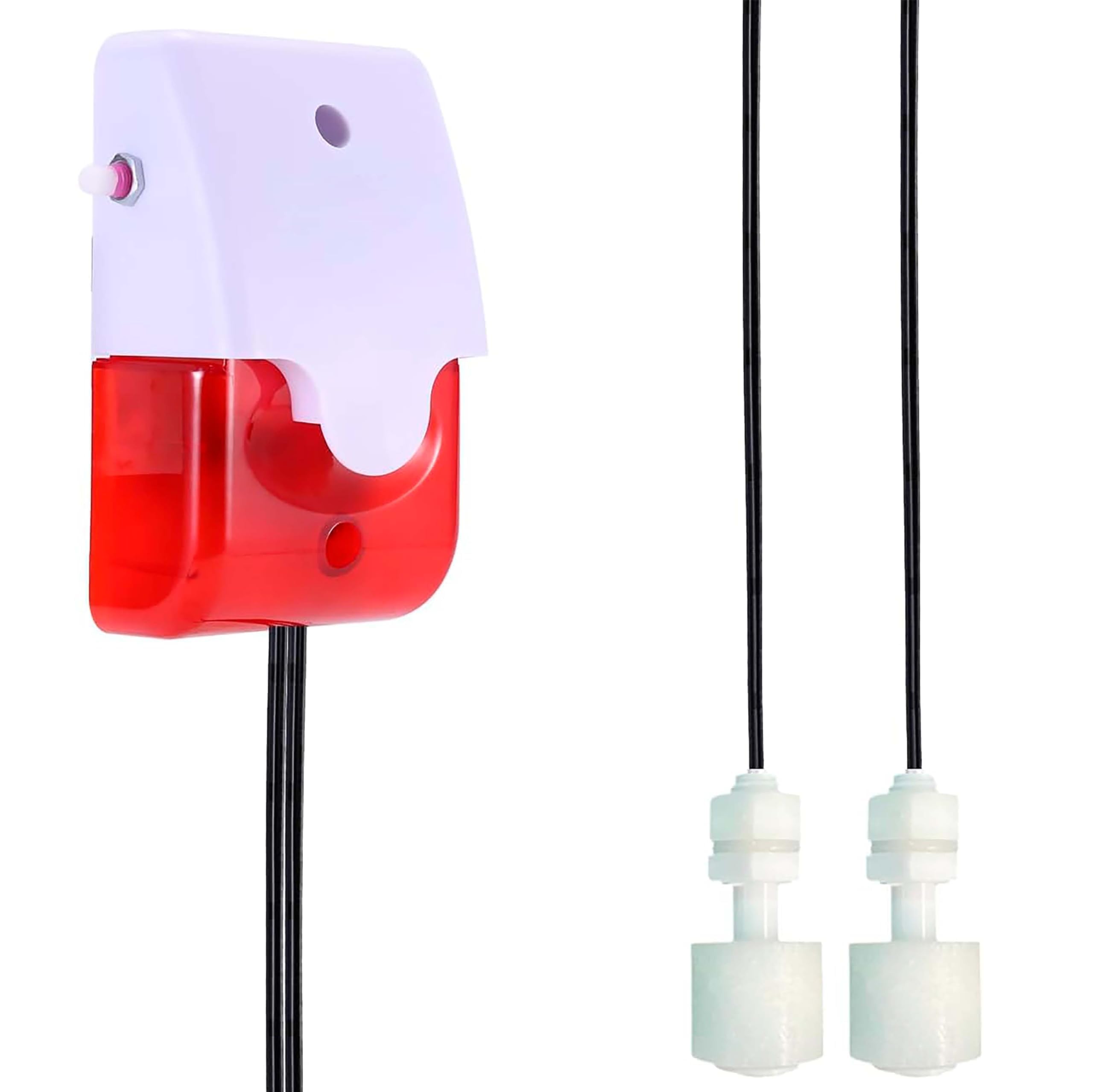 High/Low Water Level Sensor with Dual Probe for Overflow and Dry Running – 120dB Siren & Red Flashing Light, Adjustable Volume, 5m Cable, 9V – for Tanks, Aquariums, Pools, Basements