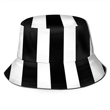 Black and white striped hat Clearance