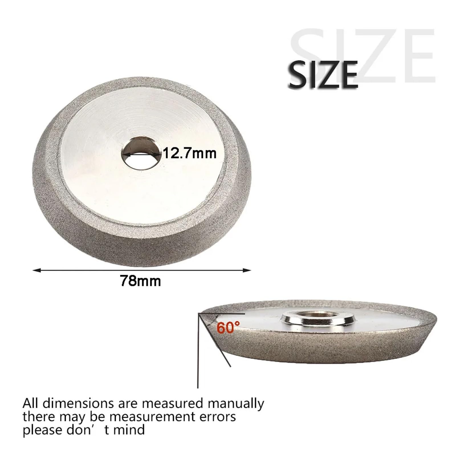 2PCS 78mm Schleifscheibe Winkel 45/60/90° Galvanisieren Kreis for Schleifer Metall Wolfram Stahl Fräser