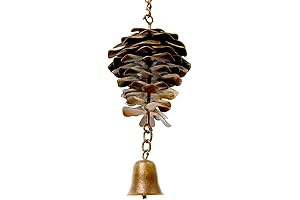 Happy Gardens Pine Cone Ornament with Bells for Decor