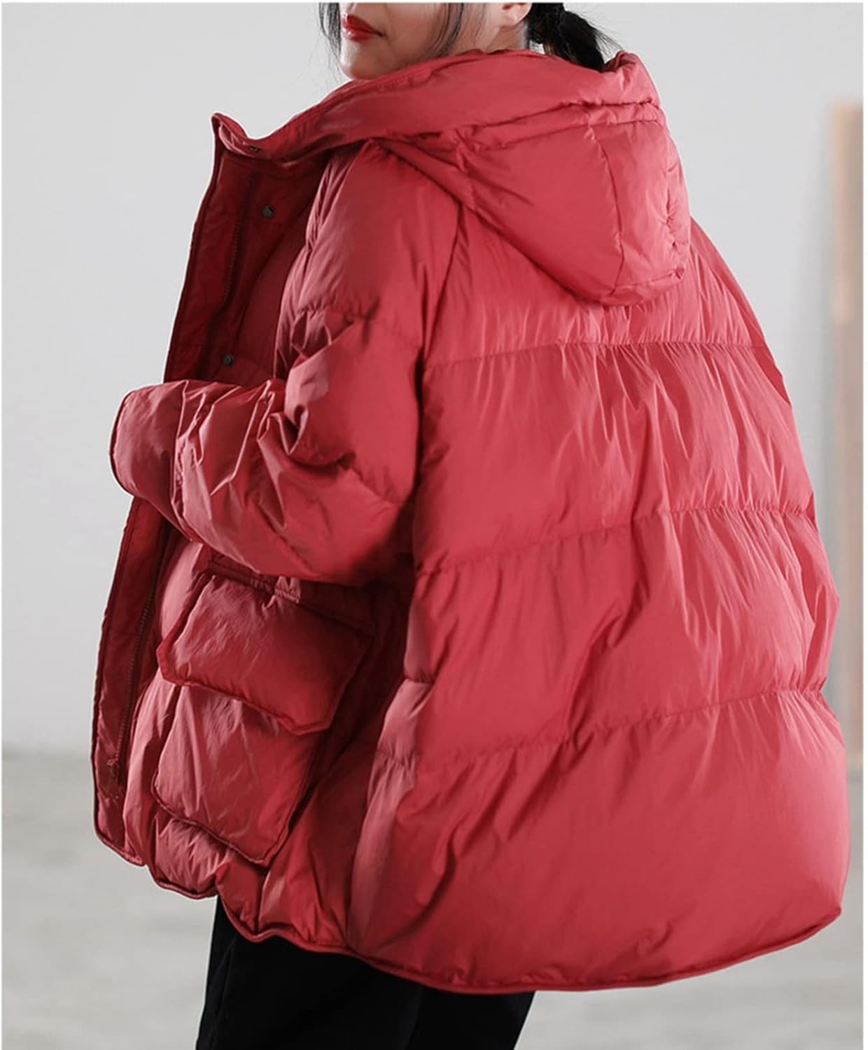 RAMEMO] ダウンジャケット レディース 90%ダウン 冬 フェザー 綿入り