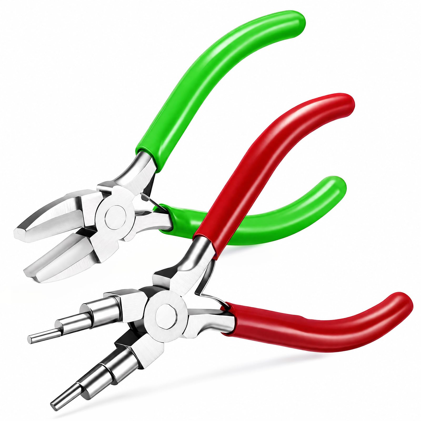 Mudder 2 Pcs Jewelry Making Tool 6 in 1 Bail Making Plier,Red and Green