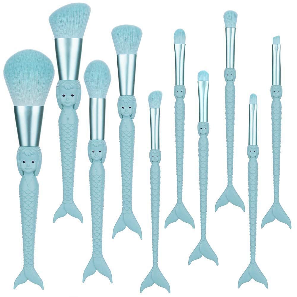 10 portatile trucco set di pennelli,setole morbide,spazzola dell'ombretto,trucco strumenti