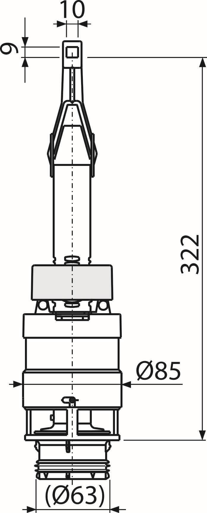 AlcaPlast A06/850 Clapet de vidange pour éléments de montage WC Hauteur 85 cm