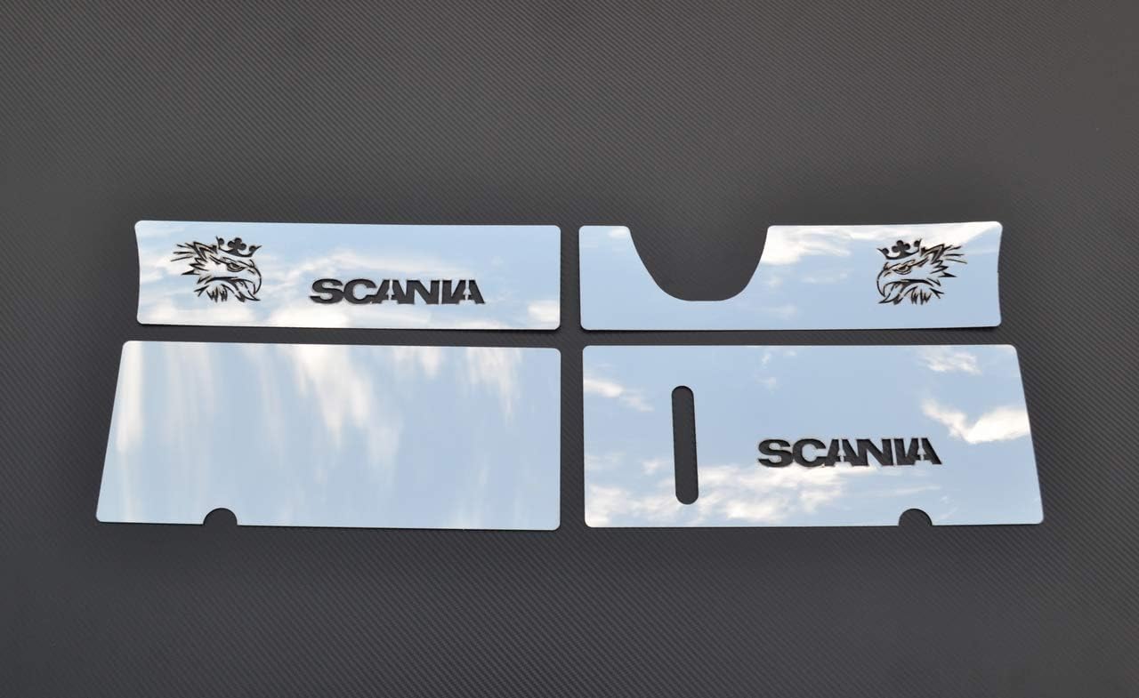 2 x pedane in acciaio inox per Scania R/P/G 2004/16 accessorio lucidato a specchio