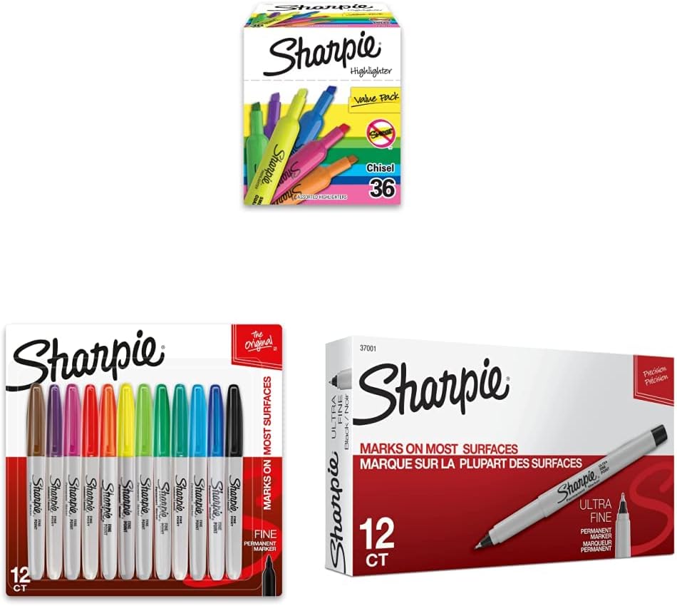 SHARPIE Tank Highlighters, Chisel Tip & Sharpie Permanent