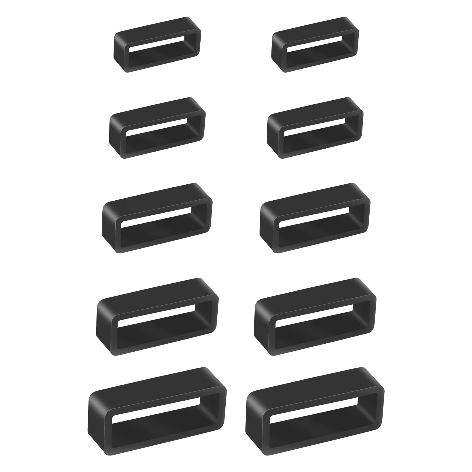 10pcs 14-22mm Watch Band Holder Watch Band Keeper Strap Loop Rubber Bands Holder Retainer Black Wristwatch Strap Keeper Replacement Bands Fastener Rings for Retaining Sport Hoop Smart Wristwatch Belt