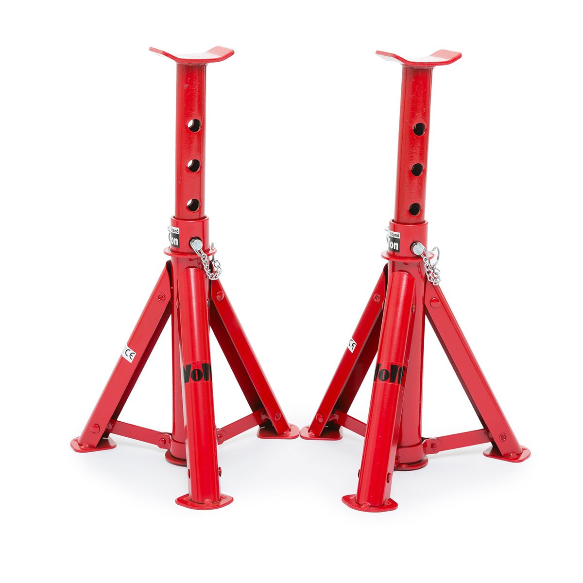 Wolf 3 Ton Folding Axle Stands (2pcs) Floor Jack Car Heavy Duty Supports 285mm-400mm Vehicle Maintenance Repairs 3 Tonne Capacity
