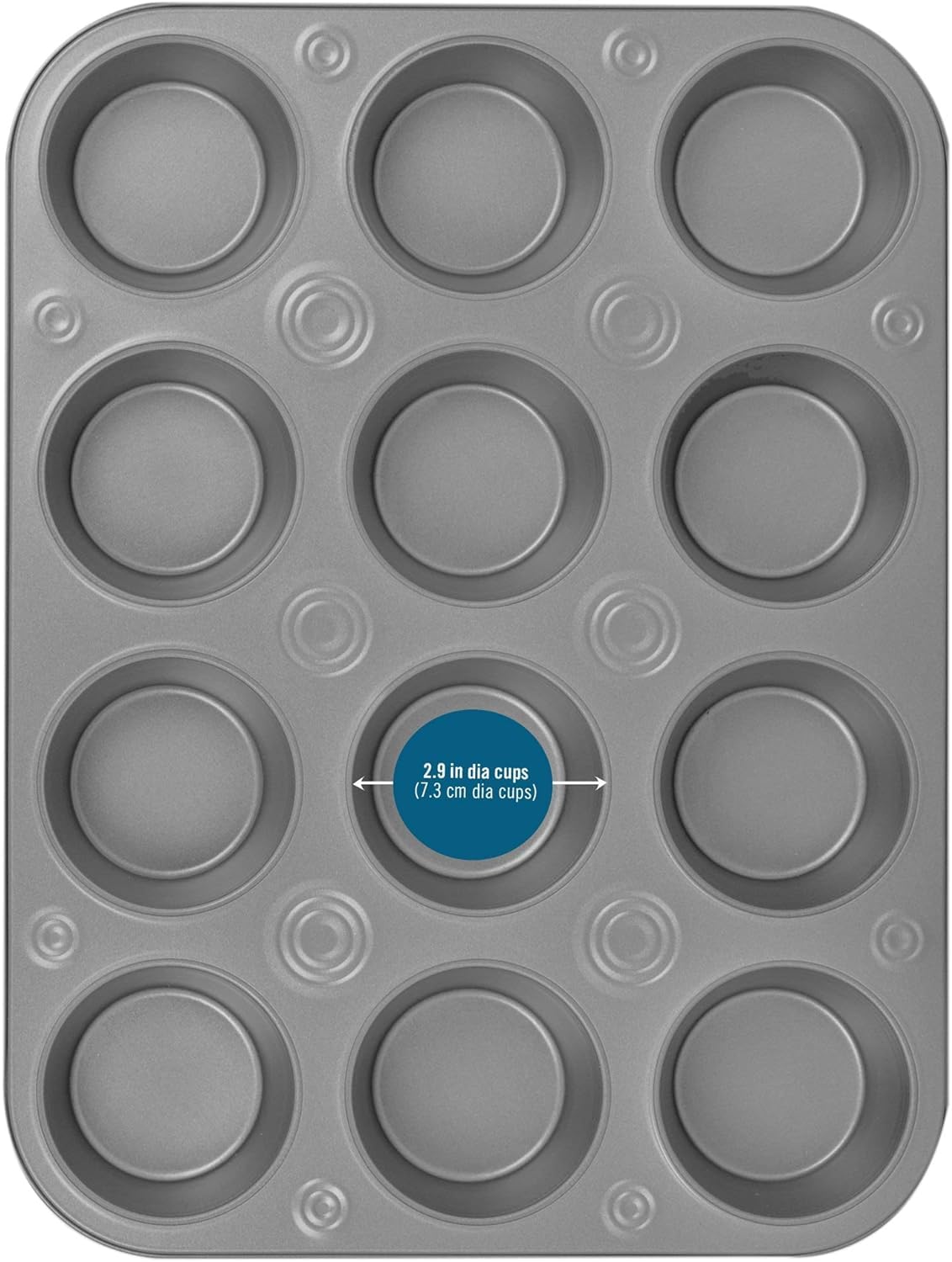 G & S Metal Products Company Baker Eze Muffin-Backform, antihaftbeschichtet, für 12 Muffins, 2 Stück