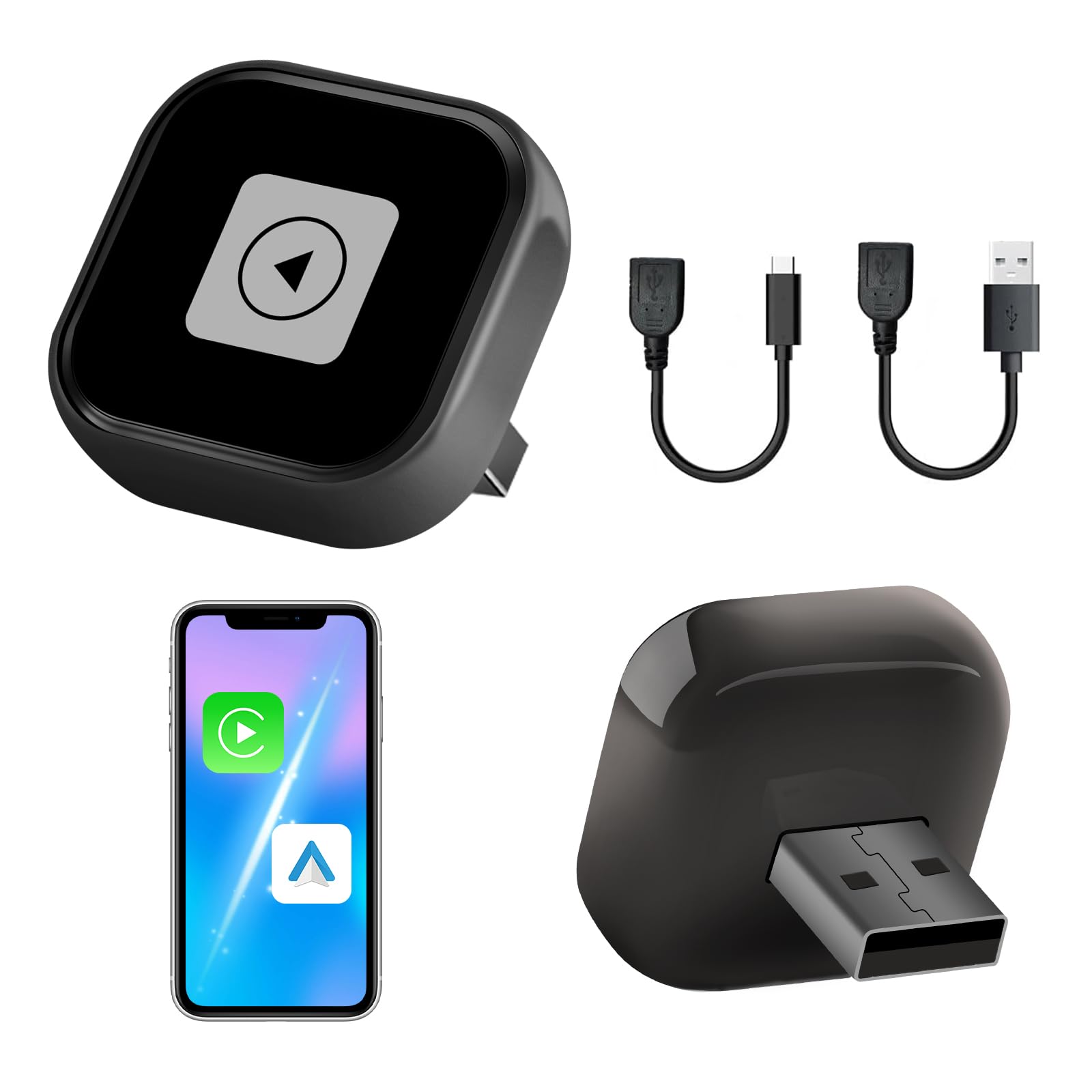 配信機器・PA機器・レコーディング機器 Carplay/Android Auto Wireless Adapter Pyniro 2-in-1 Wireless CarPlay & Android Auto Adapter, Mini Plug