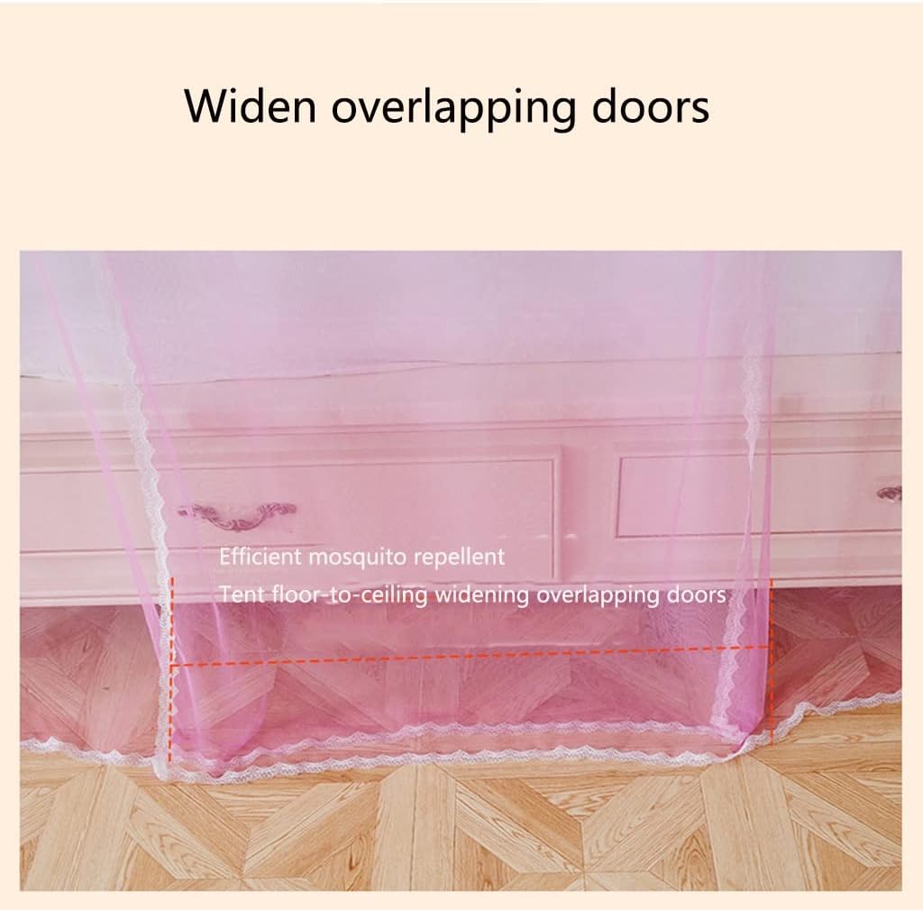 Mosquito Net Double Bed Portable Tent Travel Mosquito Net Free-Standing Use One Compartment to Install Suitable for Bedroom,Pink 1.8m Bed