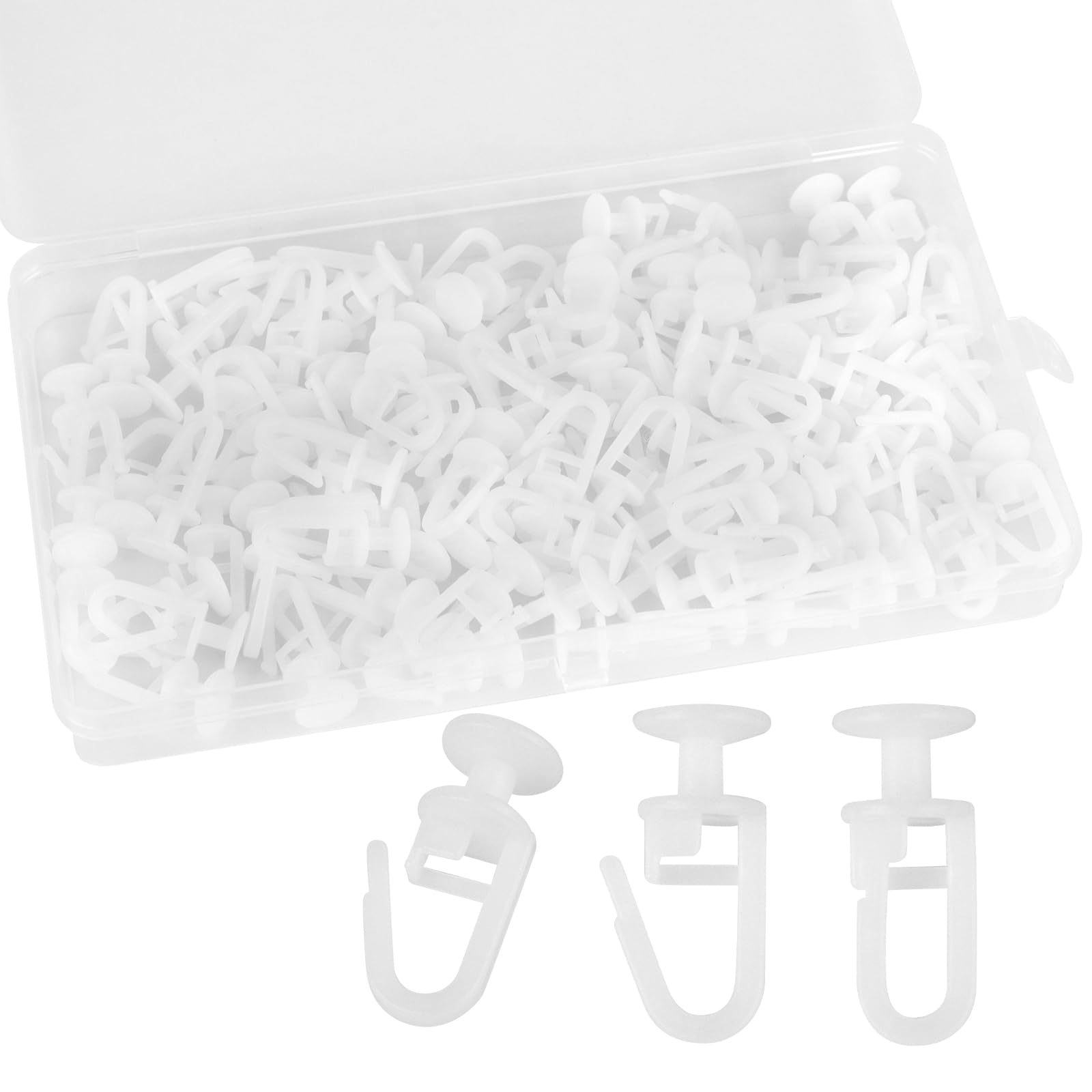 120 Ganci Per Tende Scorrevoli - In Acciaio E Plastica, Per Tende Da Doccia E Finestre | Set Completo - Foto 6