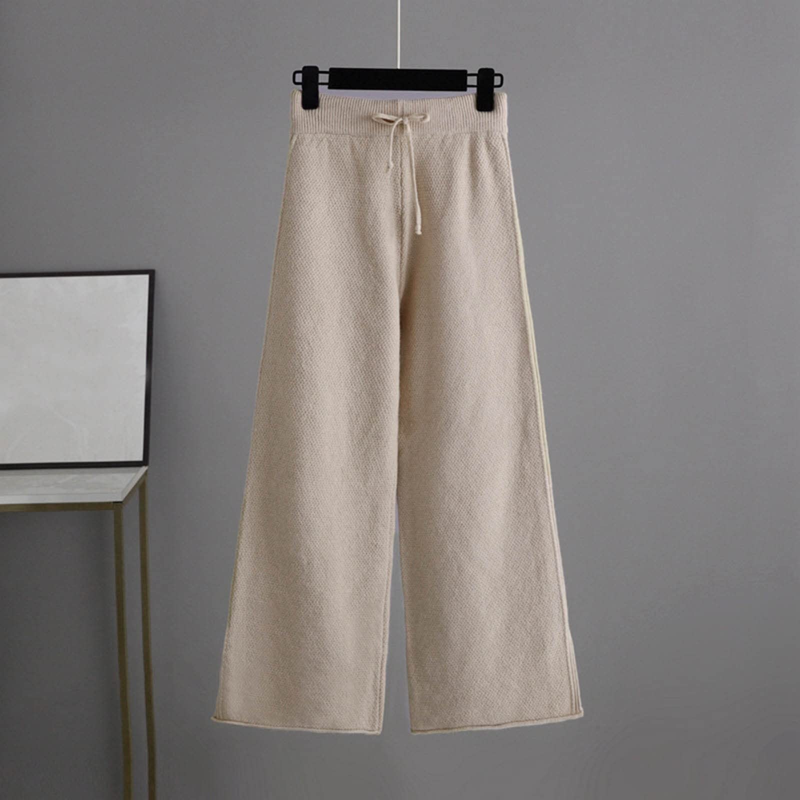 Completo Maglia E Pantalone Donna Completi Due Pezzi Tuta in Maglia Invernale Set Coordinato Elegante Lavorati Maglione a Manica Lunga e Pantaloni a Gamba Larga Completio Felpata Tute 2 Pezzi Casual