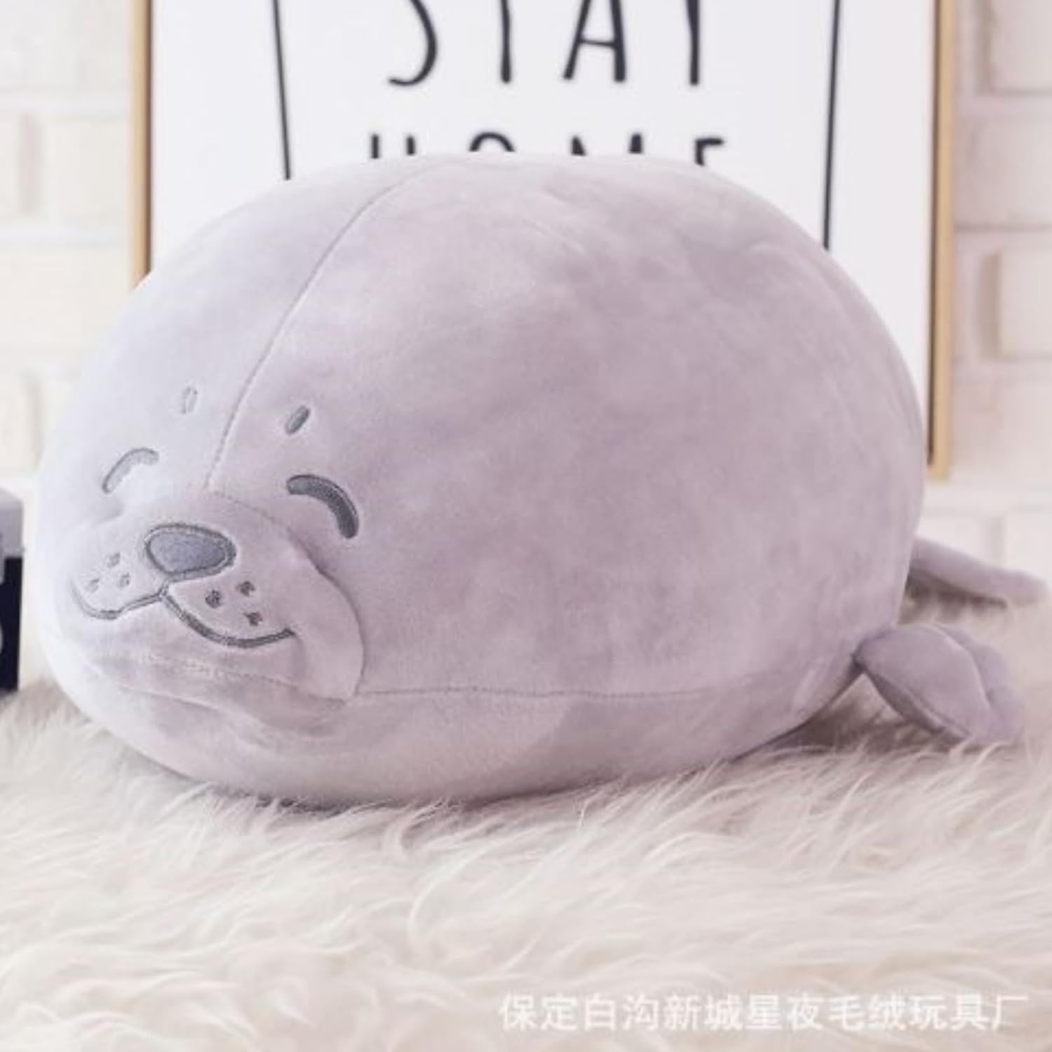 Seal Pillow, Chubby Seal Plush Pillow Stuffed Cotton Plushies Animal Toy Cute Ocean Pillow for Bed Sofa, Kids Gifts for Birthday,Valentine,Christmas 15.7" (Grey)