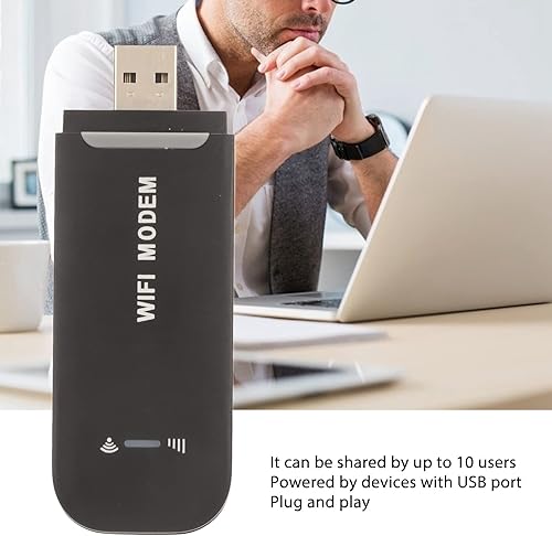 Miniatura 2 de Enrutador 4G, enrutador portátil 4G LTE, punto de acceso móvil hasta 10 usuarios, módem USB 4G Plug and Play con ranura para tarjeta SIM, para