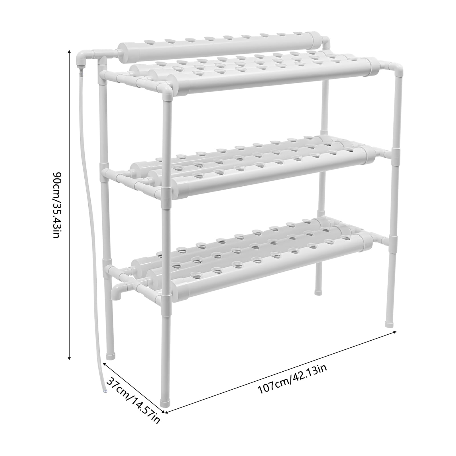 3 strati, 90 siti vegetali, 10 tubi, idroponico, kit per la coltivazione di piante vegetali, sistema idroponico, sistema operativo da giardino, in PVC