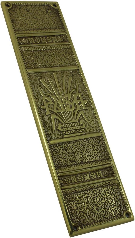 Baroque Solid Brass Door Push Plate with RSF Finish