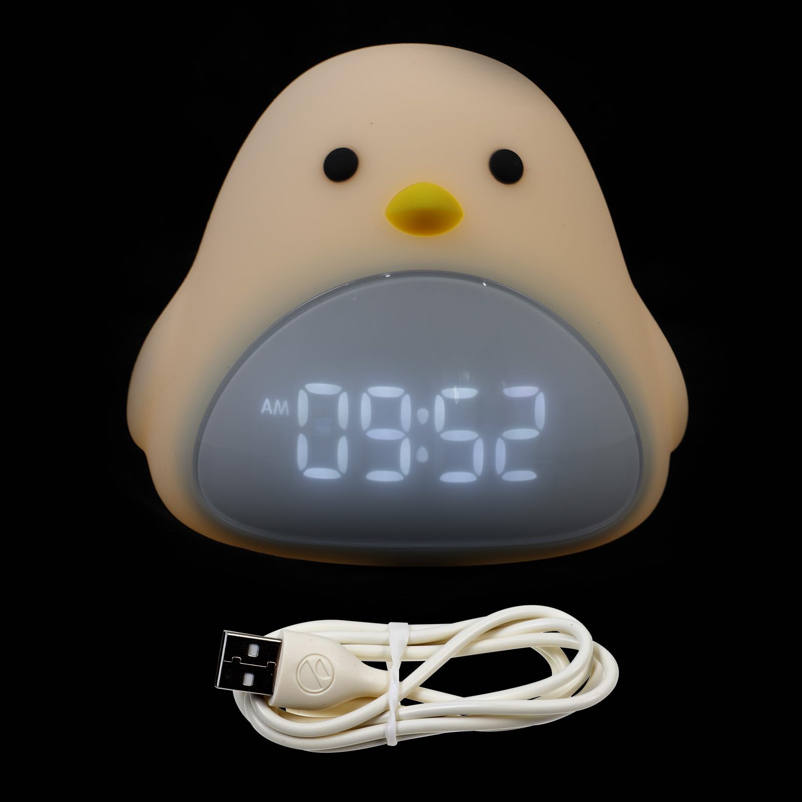 BESPORTBLE Kinderwecker mit Nachtlicht und Timerfunktion Moderner Wecker für Kinder mit 1200mah Akku Abs Material als Nachttischlampe im Schlafzimmer oder Wohnzimmer