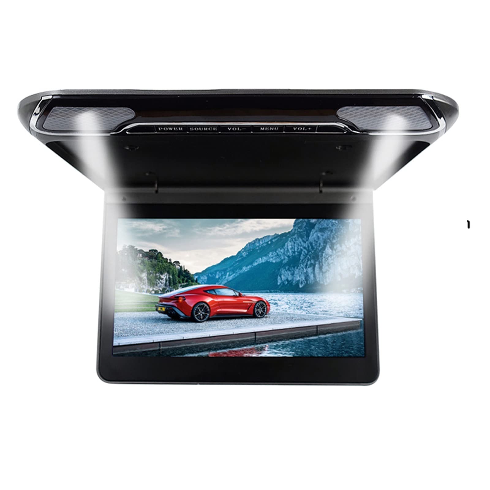 Telewizor w Zagłówku Monitor samochodowy 1080P 11,6 cala telewizor sufitowy wyświetlacz do montażu na dachu przenośne samochodowe odtwarzacze wideo USB IR FM Mirroring(Black Mirror Monitor)