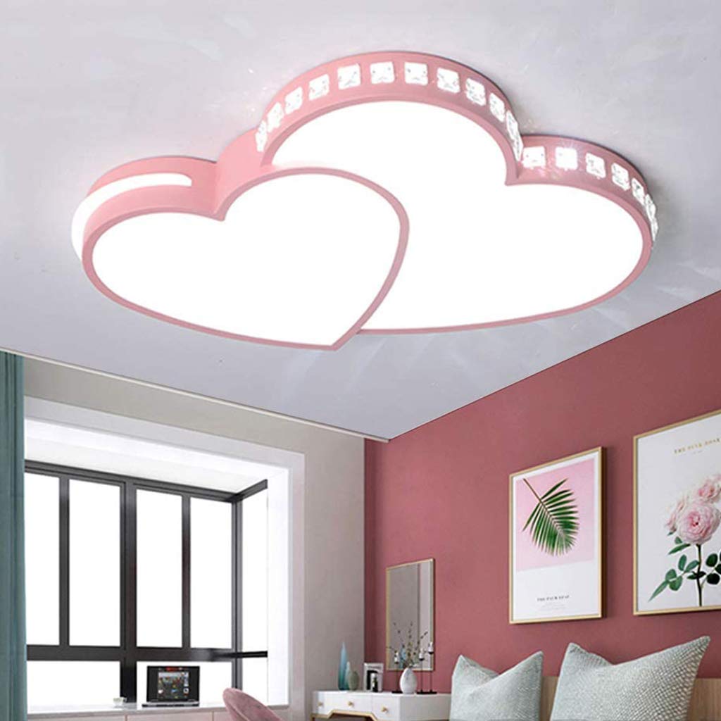 Lampada Per Cameretta Per Bambini Plafoniera A LED Dimmerabile Design A Forma Di Cuore Lampada Da Soffitto Ragazze Ragazzi Con Telecomando Cartoni Animati Camera Dei Bambini Lampadario,62cm(36w)