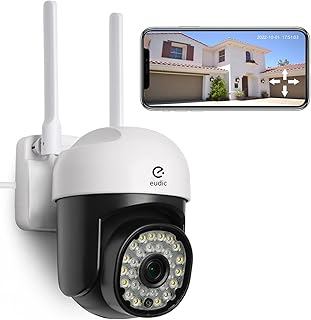 Security Camera Outdoor, 2.4G/5G WiFi 360° PTZ Security Cameras Outdoor for Home Security,Night Vision, Human PIR Detection, 2 Way Audio,IP65, Free Cloud Storage