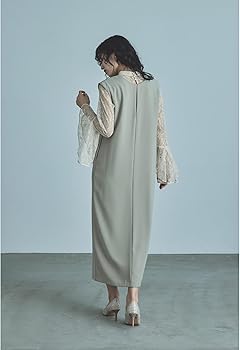 Amazon.co.jp: [niana] ベルスリーブスリットドレス パーティードレス