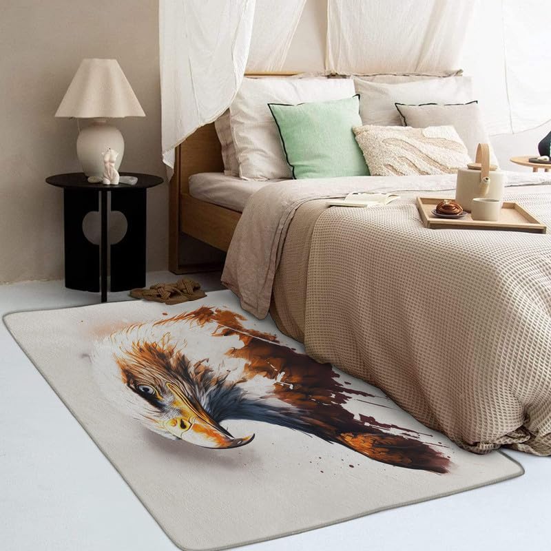 Miniatura 2 de Alfombras de águila calva para dormitorio, sala de estar, de 3 x 5 pies, lavables, antideslizantes, suaves, de pelo bajo, alfombra de área para
