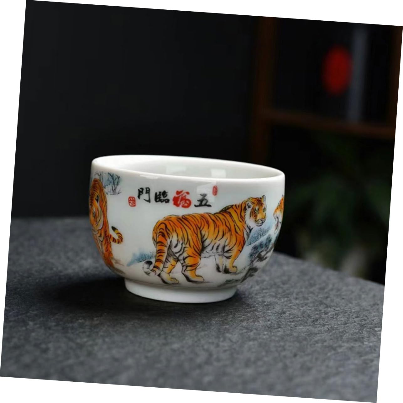 NOLITOY ceramic teacup porcelain tea cup tiger design mug japanese sake cup chinese zisha gai wan Japan Tea Cups kungfu teacup wine mug cappuccino cups China ceramics office single cup
