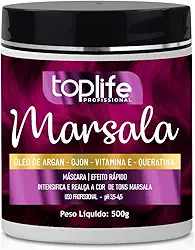 Máscara Matizadora e Tonalizante Marsala Toplife Profissional 500g