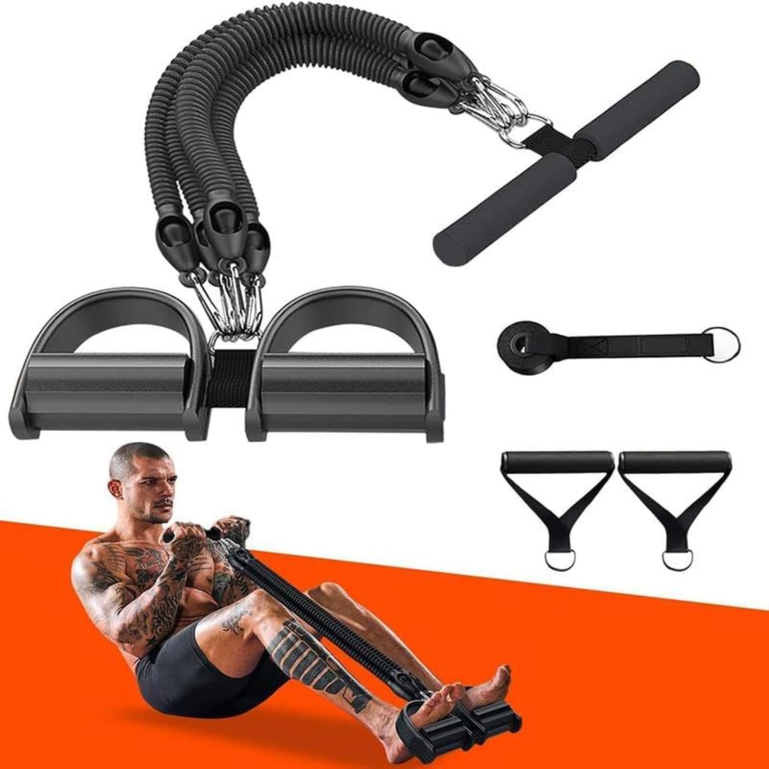 Multifunctional Ab Training Resistance Band - Foot Pedal Puller for Home Gym Abdominal Muscle Training Equipment