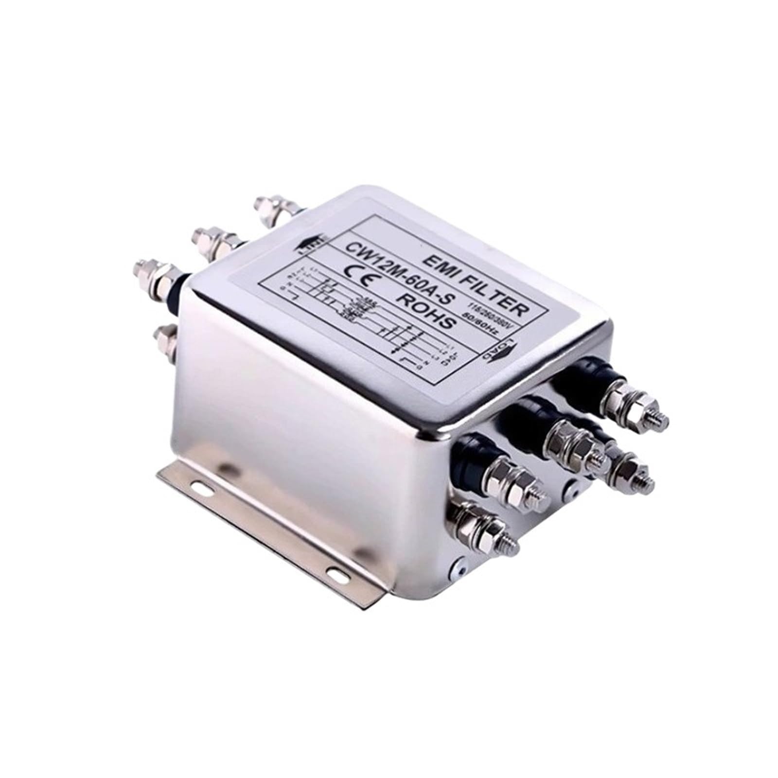 Filtre de puissance triphasé à trois fils CW12B-30/40/50/60A-S, quatre câbles CW12M-30/40/60A-S, 380 V CW12B-30A-S, CW12M-40A-S(CW12M-60A-S)