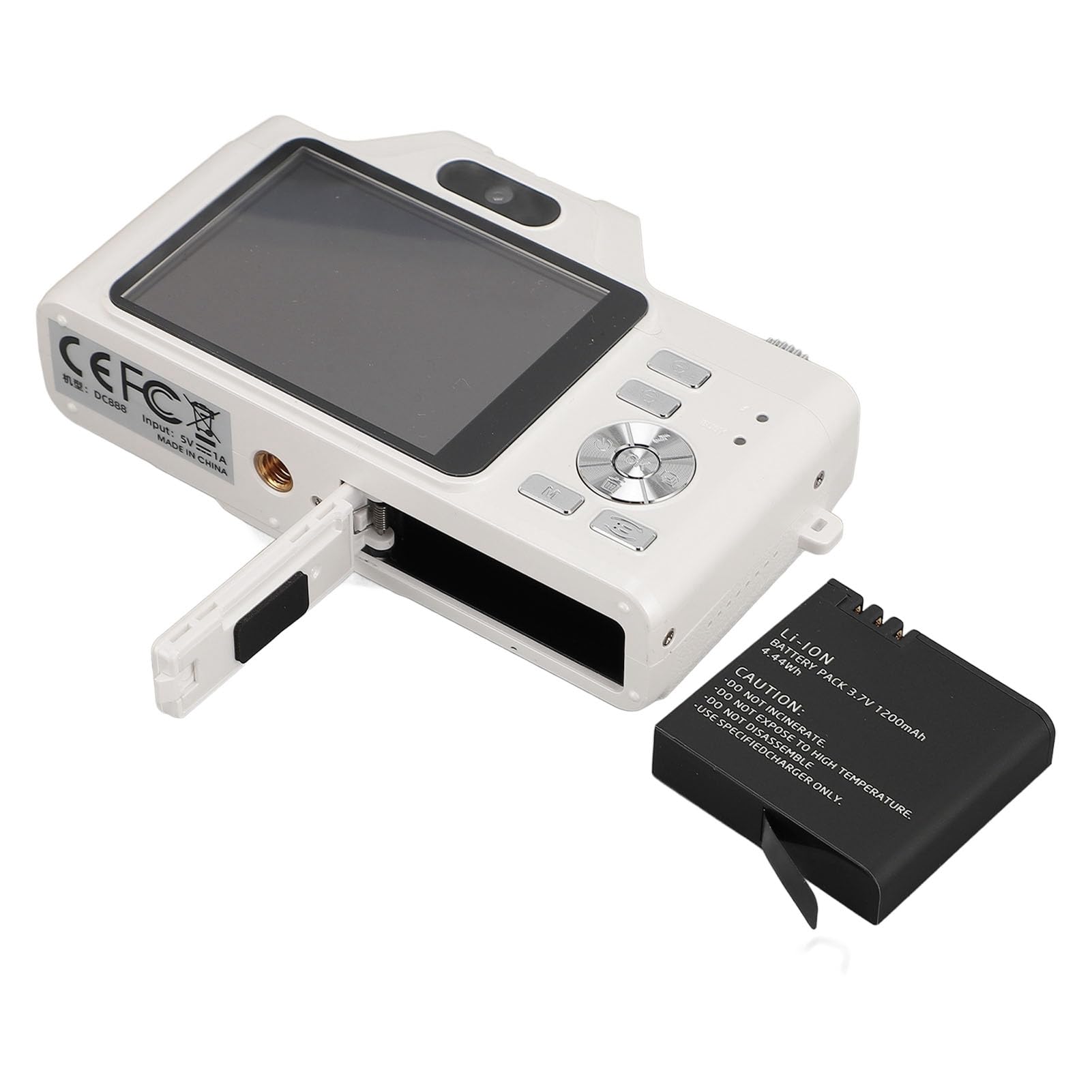 Cámara Digital, Cámara de Vlogging UHD 58MP 4K con Enfoque Automático, Cámara de Zoom 20X para Apuntar y Disparar para Fotografía, Cámara Compacta Antivibración con Flash (White)