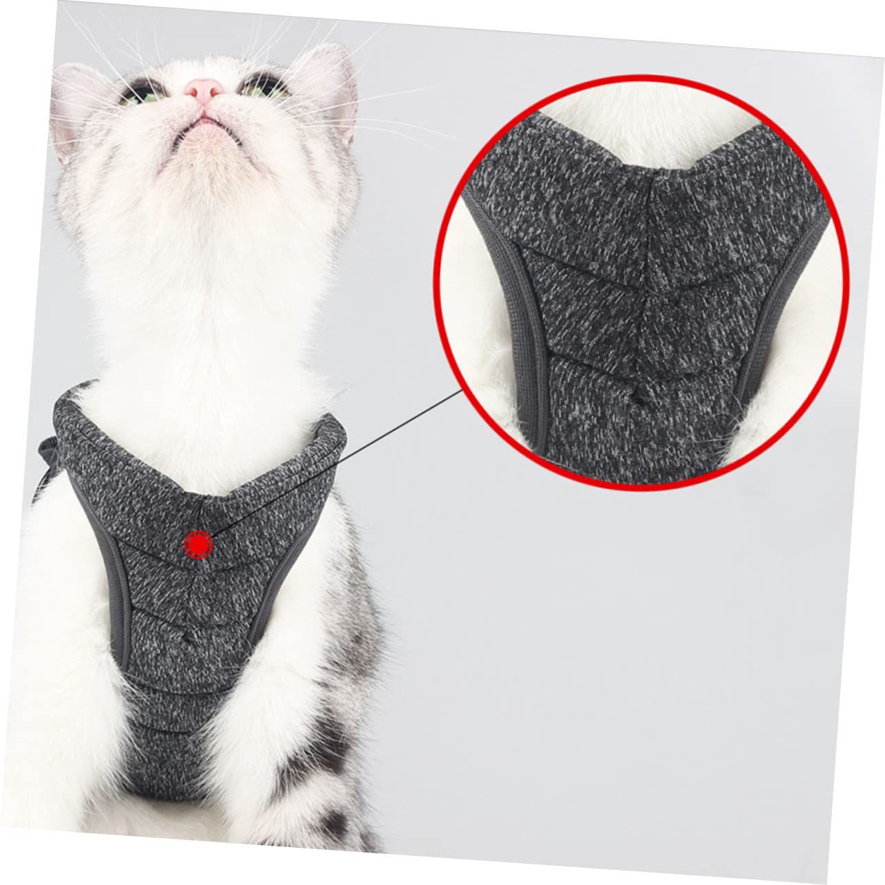 ifundom Lightweight Cat Chest Strap Comfortable Pet Harness for Walking Grey Breathable and Durable Design for and Escape Prevention