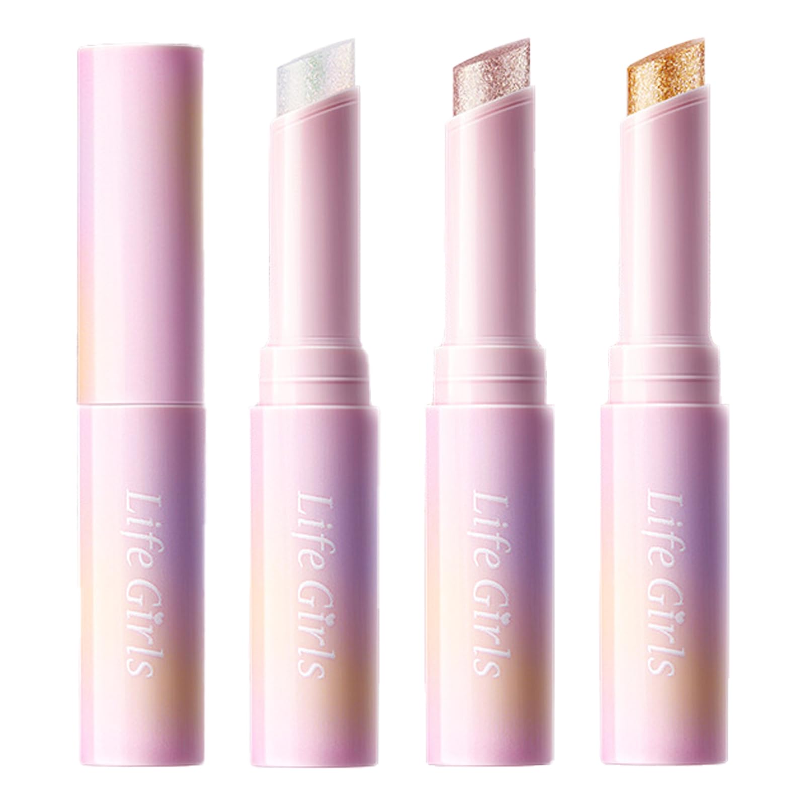 3 Colors Crystal Jelly Glaze Eyeshadow Stick, Shimmer Eye Shadow Sticks, Long Lasting Glitter Eyeshadow Crayon, Lightweight Eye Brightener Makeup Glitter Eye Shadow
