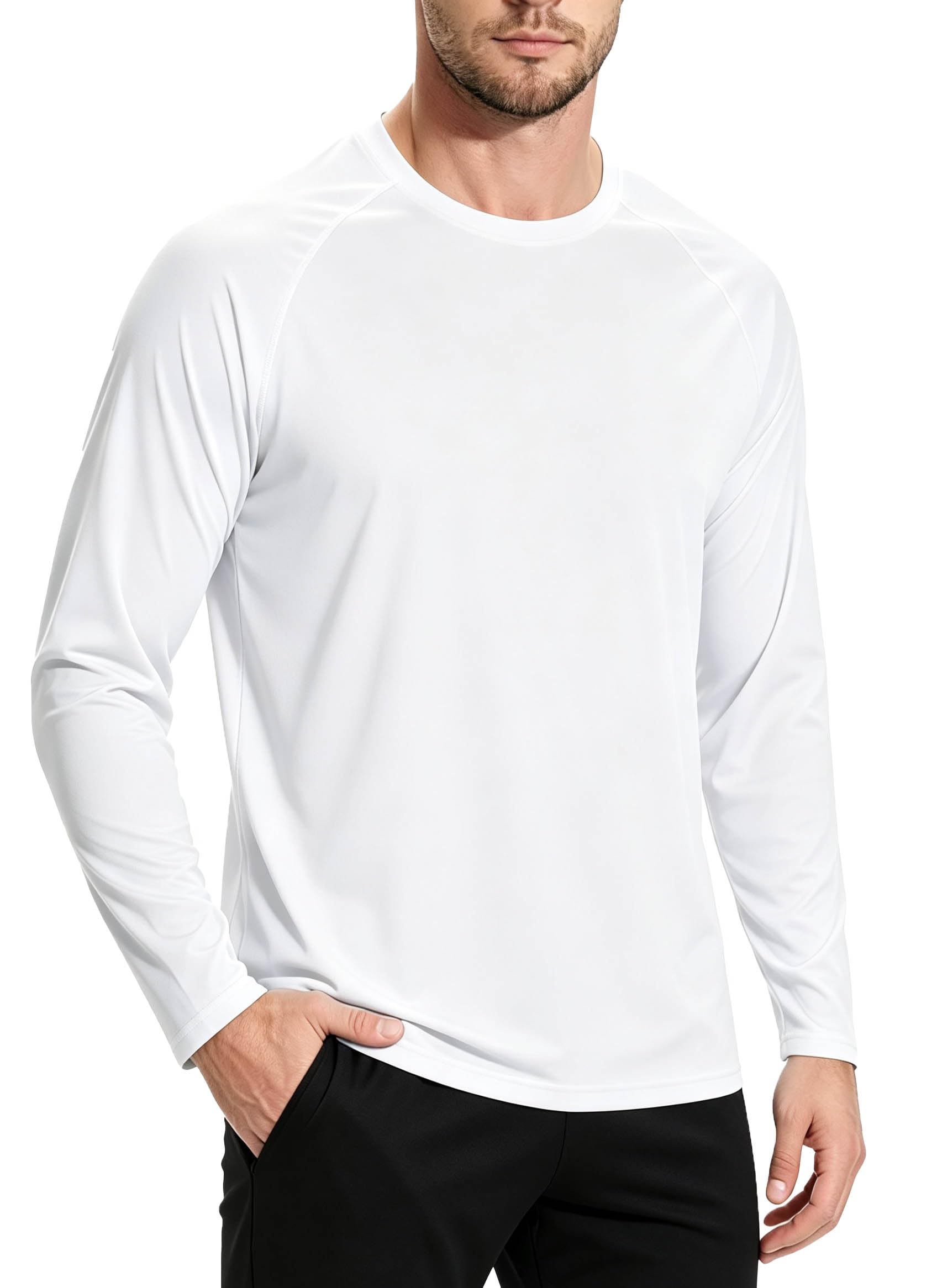 GOLDPKF Herren Langarmshirt UPF 50+ Sonnenschutz T-Shirts Atmungsaktives Schnelltrocknend Outdoor Funktionsshirt