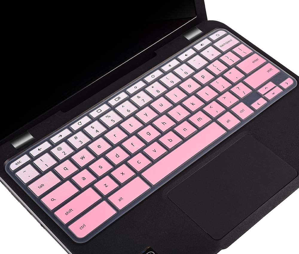 Keyboard Cover for Lenovo Flex 11 Chromebook 11.6, Lenovo Chromebook C330 11.6, Lenovo Chromebook N20 N21 N22 N23 100e 300e 500e 11.6, Lenovo Chromebook Flex 3 11.6 Keyboard Skin Protector, Ombre Pink