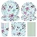 Amycute 69PCS 8 Invitados Set De Vajilla de Cumpleaños Diseño Mariposa, Suministros para Fiesta de Mariposa Morado Vasos, Platos, Vajilla de Infantil Adulto para Baby Shower, Fiesta de Cumpleaños