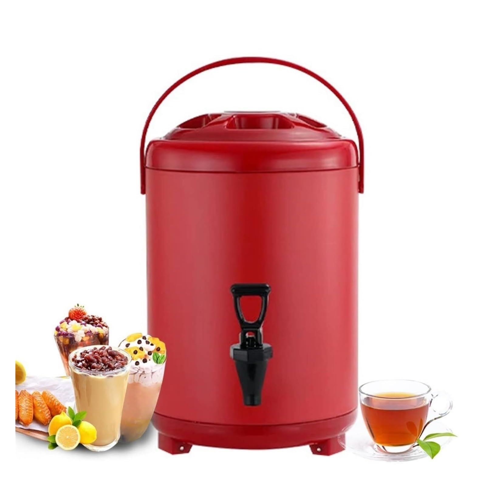 Hot Cold Beverage Dispenser Stainless Steel with Faucet, Portable Handle, 6L/8L/10L/12L Large Capacity - Ideal for Office, Home, Parties, Catering Events
