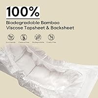 Vista 3 de ECO BOOM Pañales desechables de viscosa de bambú, pañales infantiles suaves naturales, tamaño 1/XS, hasta 10 libras, blanco, 80
